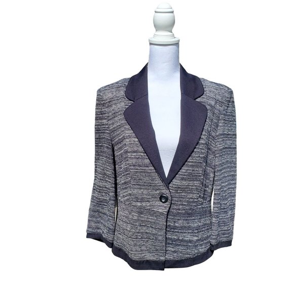 Halogen Tweed Black Blazer Jacket Size Lg Nordstrom - Picture 1 of 11